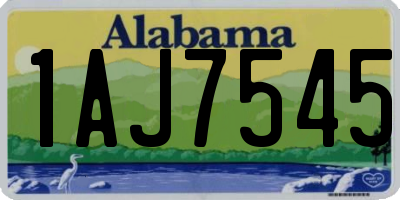 AL license plate 1AJ7545