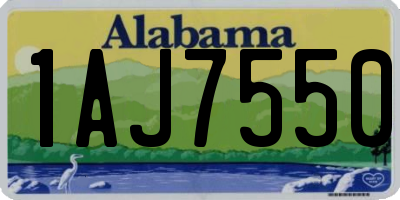 AL license plate 1AJ7550