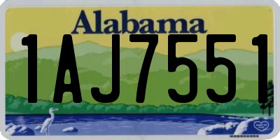 AL license plate 1AJ7551