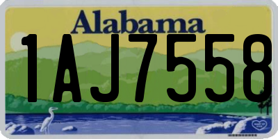 AL license plate 1AJ7558