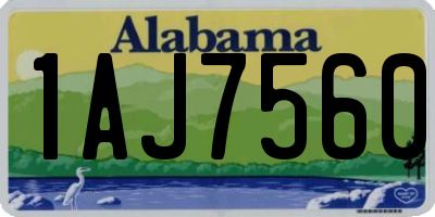 AL license plate 1AJ7560