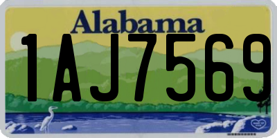 AL license plate 1AJ7569
