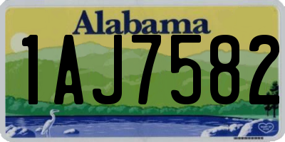 AL license plate 1AJ7582