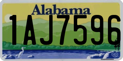AL license plate 1AJ7596