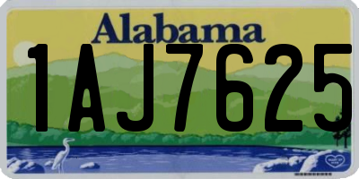 AL license plate 1AJ7625