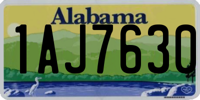 AL license plate 1AJ7630