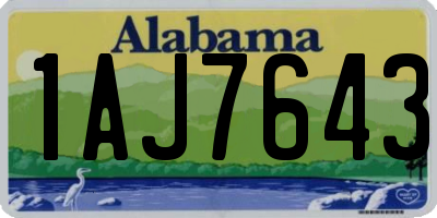 AL license plate 1AJ7643