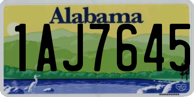 AL license plate 1AJ7645
