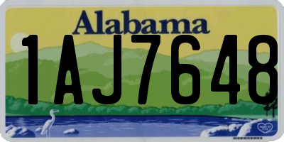AL license plate 1AJ7648