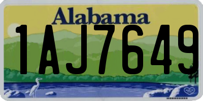 AL license plate 1AJ7649