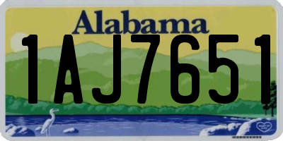 AL license plate 1AJ7651
