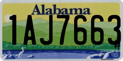 AL license plate 1AJ7663