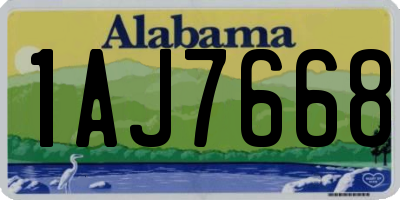 AL license plate 1AJ7668