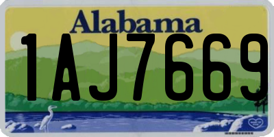 AL license plate 1AJ7669
