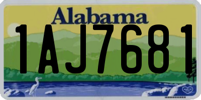 AL license plate 1AJ7681