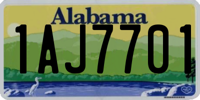 AL license plate 1AJ7701