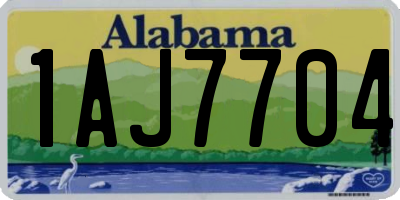 AL license plate 1AJ7704