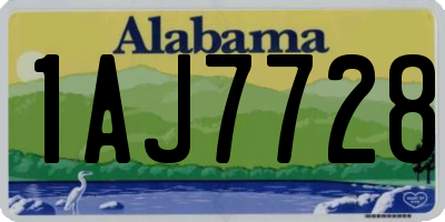 AL license plate 1AJ7728