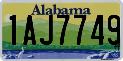 AL license plate 1AJ7749
