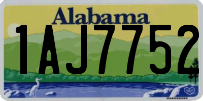 AL license plate 1AJ7752