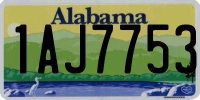 AL license plate 1AJ7753