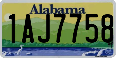 AL license plate 1AJ7758