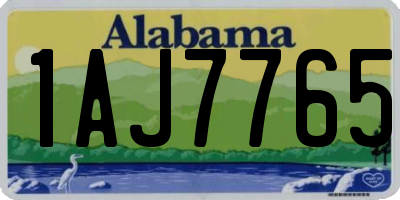 AL license plate 1AJ7765