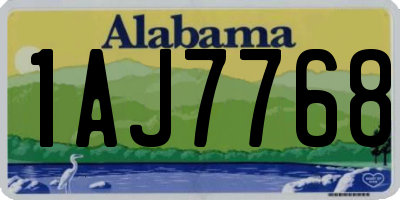 AL license plate 1AJ7768