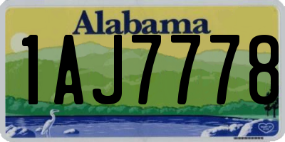 AL license plate 1AJ7778