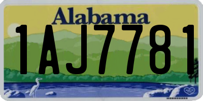AL license plate 1AJ7781