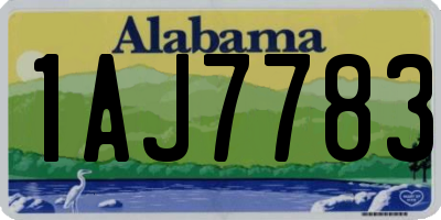 AL license plate 1AJ7783