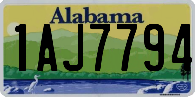 AL license plate 1AJ7794