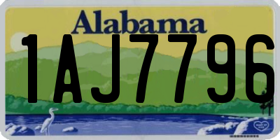 AL license plate 1AJ7796