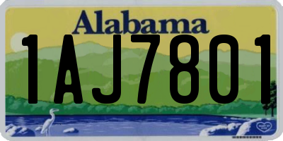AL license plate 1AJ7801