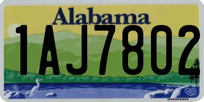 AL license plate 1AJ7802