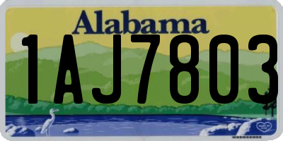 AL license plate 1AJ7803