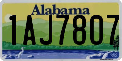 AL license plate 1AJ7807