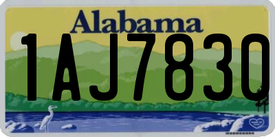 AL license plate 1AJ7830