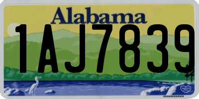 AL license plate 1AJ7839