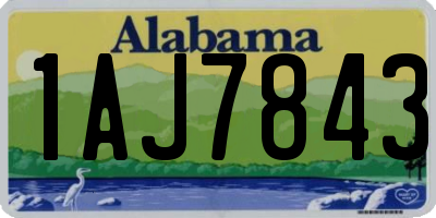 AL license plate 1AJ7843