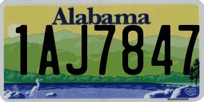 AL license plate 1AJ7847