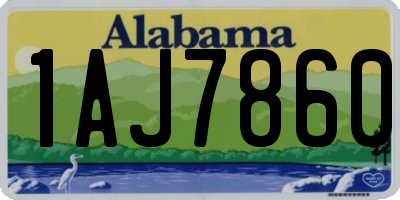AL license plate 1AJ7860
