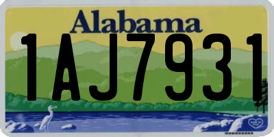 AL license plate 1AJ7931