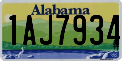 AL license plate 1AJ7934