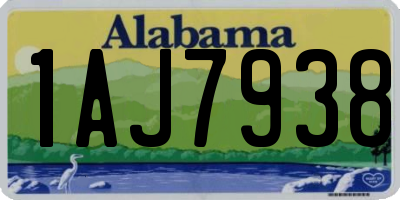AL license plate 1AJ7938
