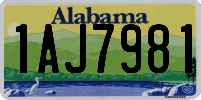 AL license plate 1AJ7981
