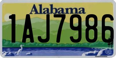 AL license plate 1AJ7986