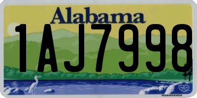AL license plate 1AJ7998