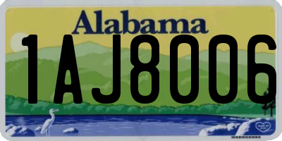 AL license plate 1AJ8006