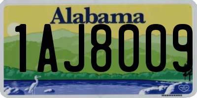 AL license plate 1AJ8009